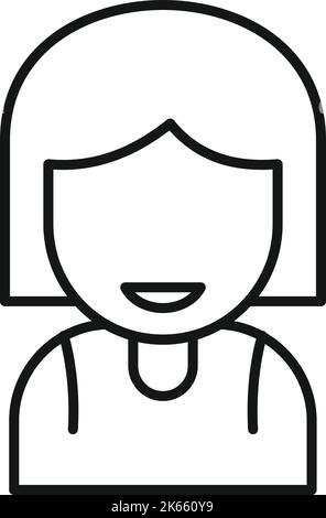 Wie ein lächelnder Symbolumriss. Glückliche Person. Junger Freund Stock Vektor