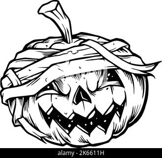 Halloween Scary Carving Silhouette Vektor Illustrationen für Ihre Arbeit Logo, Maskottchen Merchandise T-Shirt, Aufkleber und Label-Designs, Poster, Gruß Stock Vektor