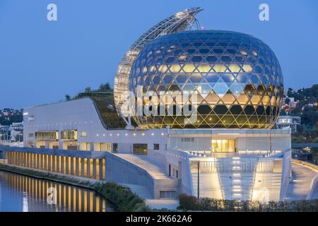 Frankreich. Hauts-de-seine (92). Boulogne-Billancourt. Ile Seguin. La seine Musicale, 2017 eröffnet und von den Architekten Shigeru Ban und Jean de GA entworfen Stockfoto