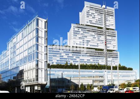 Frankreich. Paris (75) 17. Arrondissement. Porte de Clichy. Das im zukünftigen Großraum Paris gelegene Palais de Justice, das im April 2018 eingeweiht wurde, ist nicht mehr als ein weiteres Gebäude Stockfoto