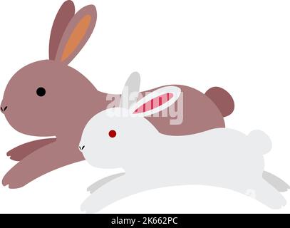 Laufende Kaninchen Vektor-Illustration ( für Neujahr Grußkarte etc. ) Stock Vektor