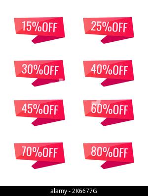 Sammlung von Preisschildern mit Rabatten von Stock Vektor