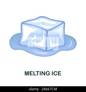 Symbol für schmelzendes Eis. 3D Illustration aus der Sammlung Klimawandel. Kreatives Melting Ice 3D-Symbol für Webdesign, Vorlagen, Infografiken und mehr Stock Vektor