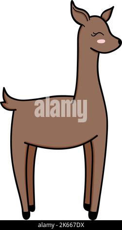 Rentier niedlich Kinder Vektor Illustration. Doodle Hirsch Kinder Zeichnung Stock Vektor