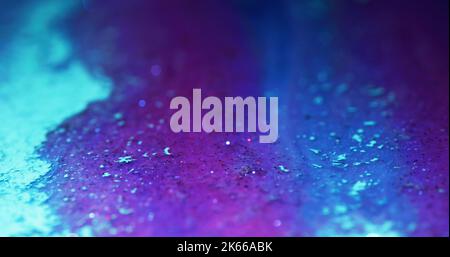 Glitter Tinte Fluss Farbe Flüssigkeit Textur fluoreszierend Stockfoto