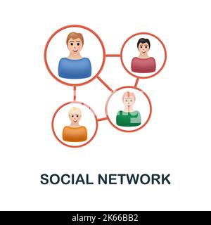 Symbol für soziales Netzwerk. 3D Illustration aus der Blogger-Sammlung. Creative Social Network 3D Symbol für Webdesign, Vorlagen, Infografiken und mehr Stock Vektor