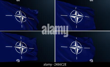 nato Flagge nordatlantik Vertragsorganisation Set 4 Stockfoto