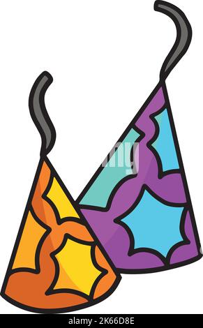 Party Hut Cartoon Farbige Clipart Illustration Stock Vektor