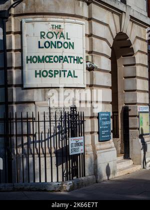 Royal London Hospital for Integrated Medicine (RLHIM), ehemals bekannt als Royal London Homeopathic Hospital 60 Great Ormond St London Stockfoto