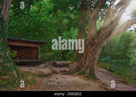 Schutz in einem Wald nahe der deutschen Grenze, Dänemark Stockfoto