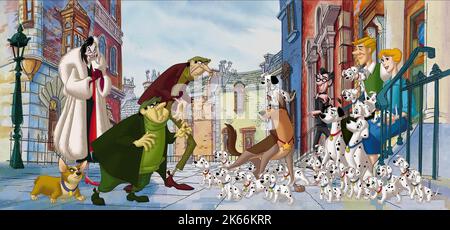 LIGHTNING,VIL,HORACE,JASPER,PATCH,THUNDERBOLT,LARS,PUPPIES,ROGER,ANITA, 101 DALMATINER II: PATCH'S LONDON ADVENTURE, 2003 Stockfoto