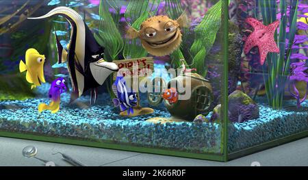 Blasen, Glucksen, DEB, GILL, Aufblasen, Nemo, Pfirsich, Findet Nemo, 2003 Stockfoto