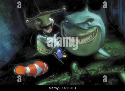 DORY, MARLIN, ANCHOR, CHUM, BRUCE, FINDING NEMO, 2003 Stockfoto