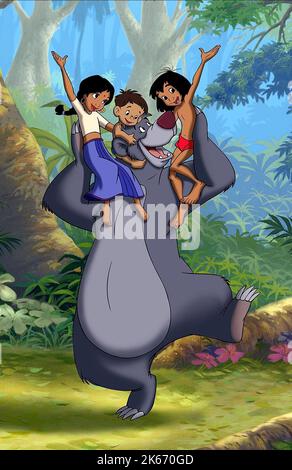 SHANTI und RANJAN, BALOO, MOWGLI, DAS DSCHUNGELBUCH 2, 2003 Stockfoto