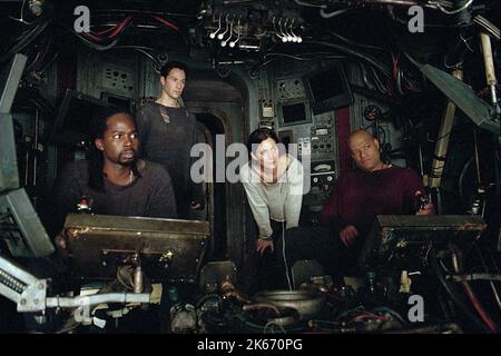 HAROLD PERRINEAU, Keanu Reeves, CARRIE-ANNE MOSS, Laurence Fishburne, DIE MATRIX RELOADED, 2003 Stockfoto