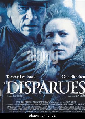 TOMMY LEE JONES, JENNA BOYD, Cate Blanchett POSTER, DIE FEHLENDEN, 2003 Stockfoto