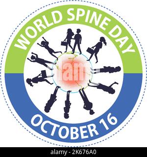 Illustration zum World Spine Day Banner Stock Vektor