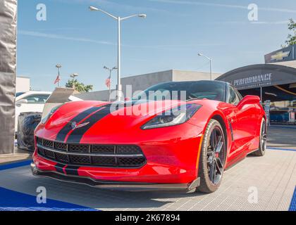 ROYAL OAK, MI/USA - 15. AUGUST 2014: Ein Chevrolet Corvette-Auto von 2015, Woodward Dream Cruise. Stockfoto