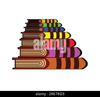 Stapel von Büchern Farbe Design. Grafik Quelle Stock Original-Vektor-Zeichnung. vektor-Grafik-Design-Symbole und Symbole für Logo-Design und Briefpapier. Stock Vektor
