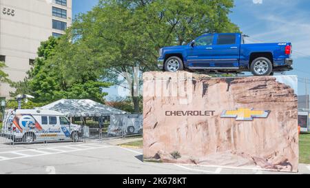 BIRMINGHAM, MI/USA - 15. AUGUST 2014: Ein Chevrolet Silverado Truck, Woodward Dream Cruise. Stockfoto