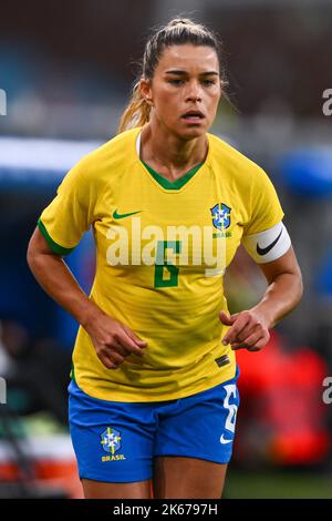 Genua, Italien. 10. Oktober 2022. Luigi Ferraris Stadium, Geova, Italien, 10.10.22 Tamires (6 Brasile) während des Freundschaftsspiel zwischen Italien und Brasilien im Luigi Ferraris Stadium in Genua, Italien Fußball (Cristiano Mazzi/SPP) Credit: SPP Sport Press Photo. /Alamy Live News Stockfoto