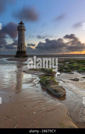 New Brighton Lighthouse, Liverpool, England, Vereinigtes Königreich Stockfoto