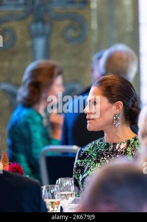 Kronprinzessin Victoria bei einem Mittagessen im Stockholmer Rathaus. Der niederländische König und die niederländische Königin sind auf einem dreitägigen Staatsbesuch. Stockholm, Schweden, 12 Oc Stockfoto