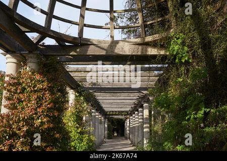 The Pergola in Hill Gardens, an der Hampstead Heath, im Frühherbst, North London, Großbritannien Stockfoto