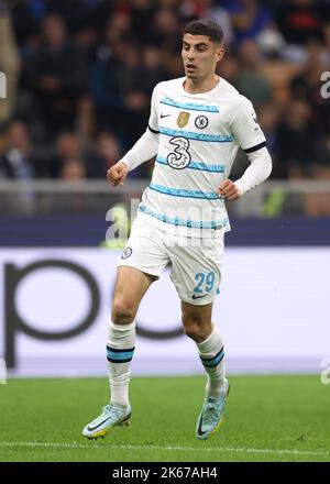 Mailand, Italien. 11. Oktober 2022. Christian Pulisic vom FC Chelsea während des UEFA Champions League-Spiels in Giuseppe Meazza, Mailand. Bildnachweis sollte lauten: Jonathan Moscrop/Sportimage Kredit: Sportimage/Alamy Live News Stockfoto