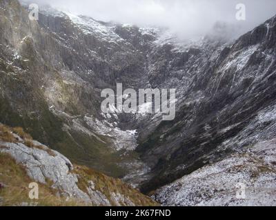 McKinnon Pass. Milford Track Tolle Spaziergänge. Fiordland National Park. Südinsel. Neuseeland Stockfoto