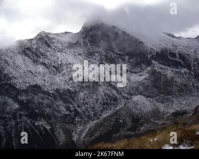 McKinnon Pass. Milford Track Tolle Spaziergänge. Fiordland National Park. Südinsel. Neuseeland Stockfoto