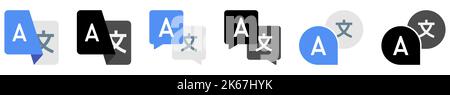 Symbolsatz für die Sprachübersetzung. Design für Web- und mobile Apps. Vektorgrafik Stock Vektor