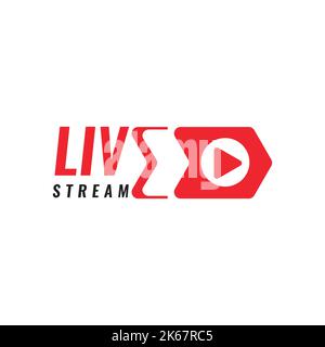 Livestream-Symbol oder -Symbol für das Design der Ausstrahlung Stock Vektor