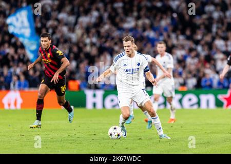 Kopenhagen, Dänemark. 11. Oktober 2022. Viktor Claesson (7) vom FC Kopenhagen beim UEFA Champions League-Spiel zwischen dem FC Kopenhagen und Manchester City im Park in Kopenhagen. (Foto: Gonzales Photo/Alamy Live News Stockfoto