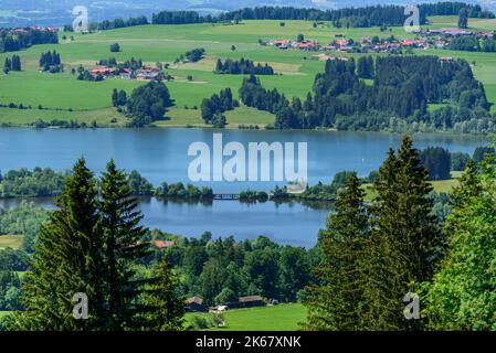 Schöner Blick auf den Rottachsee bei Kempten im Oberallgäu Stockfoto