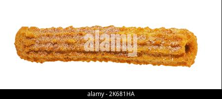 Churros, gebraten süß mit granuliertem Zucker, isolierter weißer Hintergrund, Copyspace Stockfoto