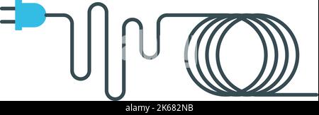 Stecker mit Elektrodraht. Farbsymbol des Netzanschlusses Stock Vektor