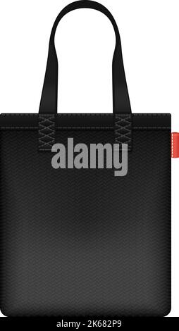 Modell mit schwarzer Tragetasche. Realsitic-Stofftuch Stock Vektor
