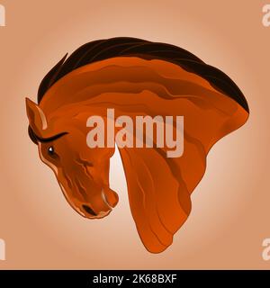 Der Kopf des hellbraunen Hengstpferdes Vektor Stock Vektor