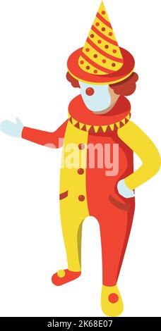 Clown-Charakter. Cartoon lustige Künstler. Zirkus-Perfomer Stock Vektor