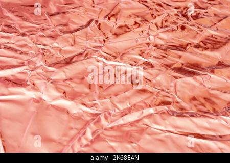 Hintergrund mit abstrakter Textur Rosa zerknittertes Papier Stockfoto