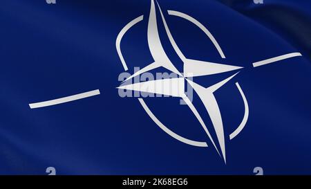 NATO Flagge nordatlantik Vertrag Organisation unterzeichnen Stockfoto