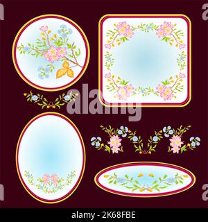 Dekorative Rahmen mit Vektor-Blumenmuster Stock Vektor