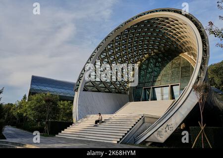 Rike Park, Stadtpark und Erholungsgebiet, Stadttheater, Musiktheater und Ausstellungshalle, von dem Architekten Massimiliano Fuksas, Tiflis, Georgien Stockfoto