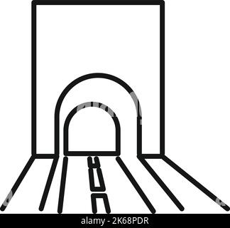 Gliederungsvektor für Tunnelsymbole anzeigen. Minenstein. U-Bahn Stock Vektor