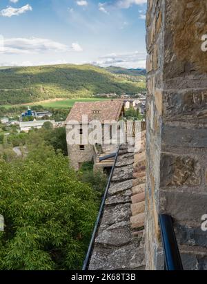 Traditionelle spanische Bergwohnungen, Pyrenäen, Spanien Stockfoto