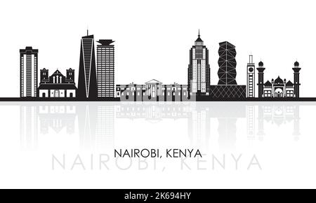 Silhouette Skyline Panorama der Stadt Nairobi, Kenia - Vektor-Illustration Stock Vektor