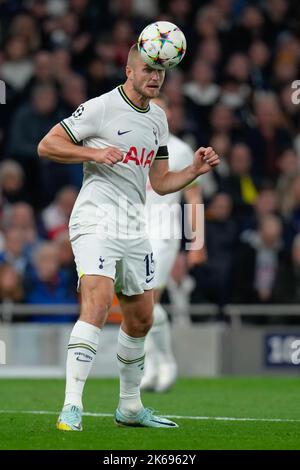 White Hart Lane, Großbritannien. 12. Oktober 2022. Eric Dier (15) von Tottenham Hotspur während des UEFA Champions League-Spiels zwischen Tottenham Hotspur und Eintracht Frankfurt am 12. Oktober 2022 im Tottenham Hotspur Stadium, White Hart Lane, England. Foto von David Horn. Quelle: Prime Media Images/Alamy Live News Stockfoto