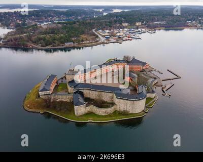 Vaxholm, Schweden - 12 30 2020: Schloss Vaxholm Von Oben. Stockholmer ...