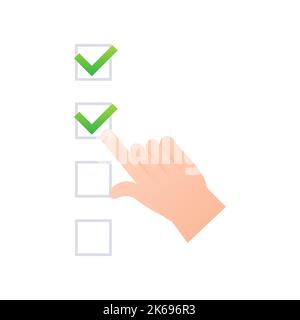 Online-Umfrage, Checkliste. Internetvermessung. Vektorgrafik. Stock Vektor